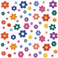 thumbnail image 3 of Adhesivos de pared con dibujos animados de flores coloridas, 3 of 3