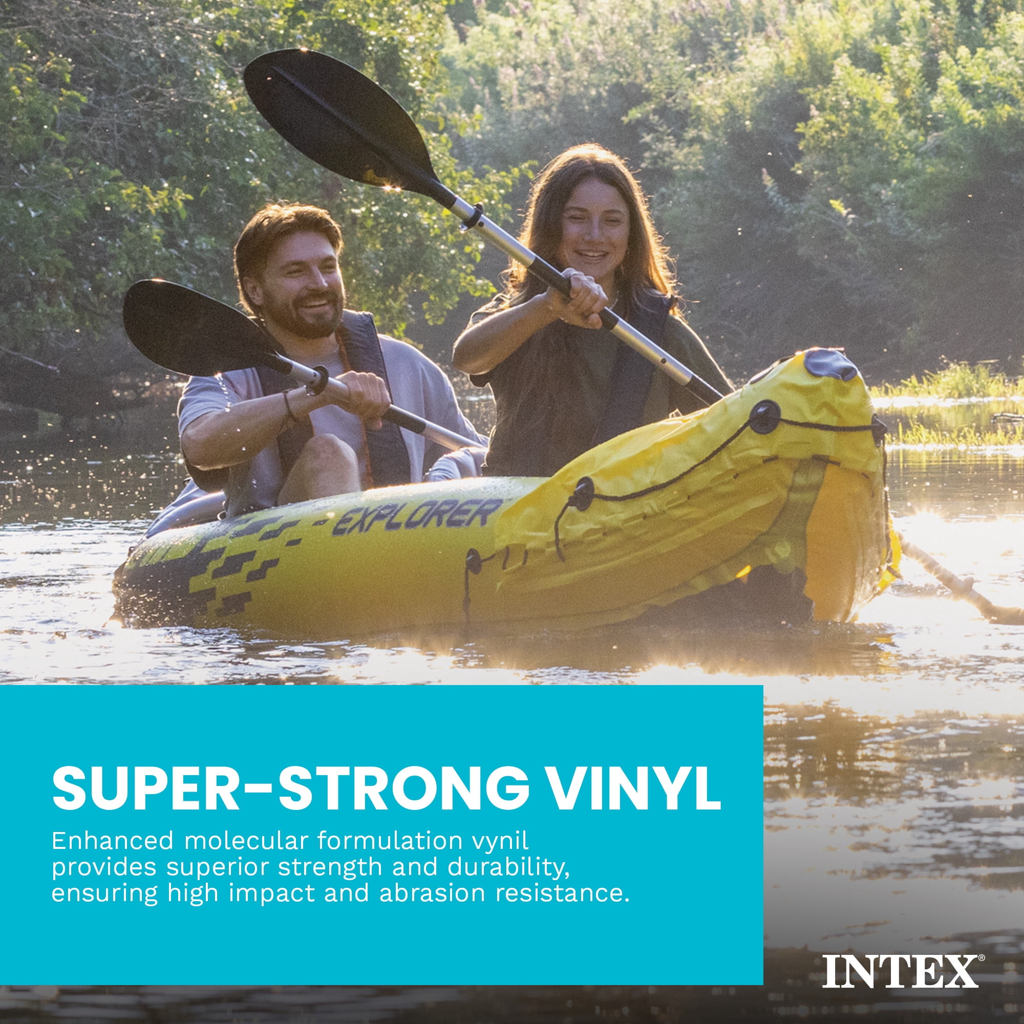 Open Box INTEX Explorer K2 2-Person Inflatable Kayak w/ Aluminum Oars & Pump