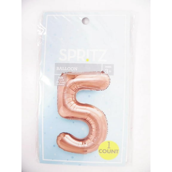 Spritz Number "5" Foil Balloon - Rose Gold - Ages 3 