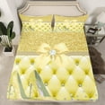 thumbnail image 2 of Feelyou Yellow High Heel Bed Sheets for Girls, Princess Sequin Print King Sheets, Chic Glitter Diamond Sheet Set, Super Cozy Room Decor, 4 Pieces, 2 of 7