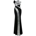 thumbnail image 4 of Angel-fashions Robe de Soirée Classique Sans Bretelles en Tricot Noir et Blanc pour Femmes, 4 of 7