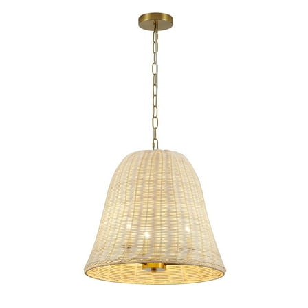 Design Living 3-Light Natural White Wood Vine Basket Chandelier