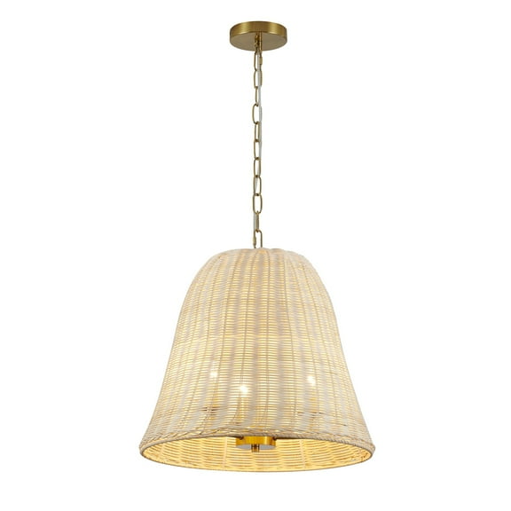 Design Living 3-Light Natural White Wood Vine Basket Chandelier