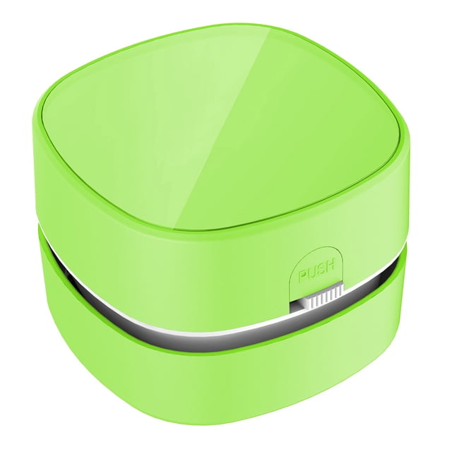 relayinert Desktop Cleaner Portable Mini Smart Low HandleDesk Cleaners Home 360ºRotatable Home Supplies Sweeper Classroom Green without Battery