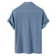 thumbnail image 5 of Camisa de manga corta a cuadros con cuello vuelto para hombre - Poliéster - Camisa informal de verano - Tallas S-XXXL, 5 of 5