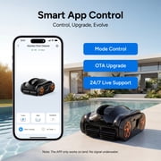 iGarden Robotic Pool Cleaner K Series, Cordless Pool Vacuum Robot for Inground & Above Ground Pools, Smart Navigation, Touchscreen, Self-Parking, Cleans Floor, Wall & Waterline, 220 Min
