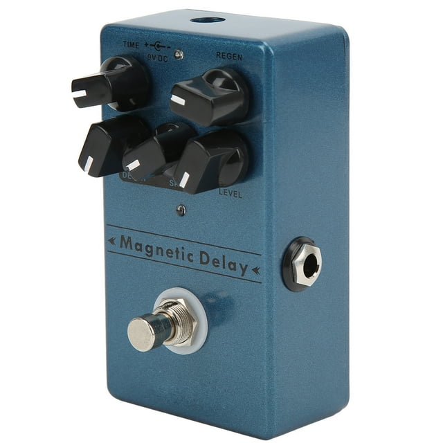 Pedal de efecto de retardo Metal Dark Blue Magnetic Echoes Pedales de retardo con perilla de velocidad, profundidad y tiempo