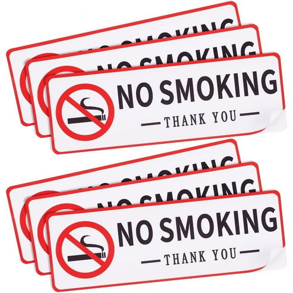 No Smoking Sign 7.32x2.5 Inch Self-Adhesive Warning Stickers Waterproof Sign Dacals for Public Spaces Door Windows Pack of 20 Stickers for diy