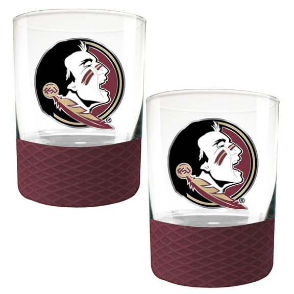 Florida State Seminoles 2-Pack 14oz. Rocks Glass Set with Silcone Grip