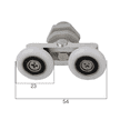 thumbnail image 5 of Ensemble de 4 Rouleaux de Porte de Douche Double Haut et Bas - Sans Bruit - Rouleau Coulissant Double - 23mm, 5 of 5