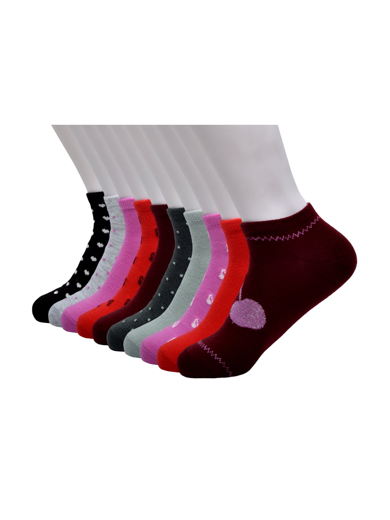 No Boundaries Women’s Low Cut Socks, 10 Pack, Shoe Sizes 4-10
