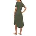 thumbnail image 5 of Women Summer Casual Short Sleeve T-shirt Dress Basic V-neck Solid Color Maxi Dress Ladies Loose Swing Dress with Pocket, 5 of 5