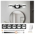 thumbnail image 5 of Bathroom Vanity Light LED 3 Bulb Black Finish, Crystal Sand Acrylic Shades, Wall Mounted Fixture for Mirror, Modern Decorative Lighting, 5 of 6
