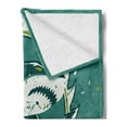 thumbnail image 2 of Shark Soft Flannel Fleece Blanket, Graphic of Shark Hunter in Dark Murky Colors Sharp Teeth Fish Marine Life Nautical Print, Cozy Plush for Indoor and Outdoor Use, 70" x 90", Green, by Ambesonne, 2 of 5