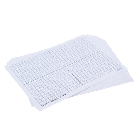 Learning Advantage X-Y Axis Dry Erase Grid Boards - Set of 10