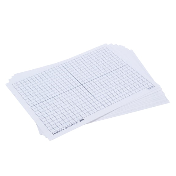Learning Advantage X-Y Axis Dry Erase Grid Boards - Set of 10