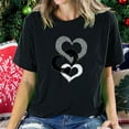 thumbnail image 1 of Meichang T-Shirts de la Saint-Valentin pour Femmes, T-Shirts Graphiques Cœur en Bonbon, Hauts pour Femmes, Manches Courtes, Col Rond, T-Shirts de Printemps, 1 of 6