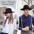 thumbnail image 4 of 2025 Women's Girls' Fedora Hat Winter Jazz Hat Felt Cap - Wide Brim Vintage Retro Hatsred, 4 of 5