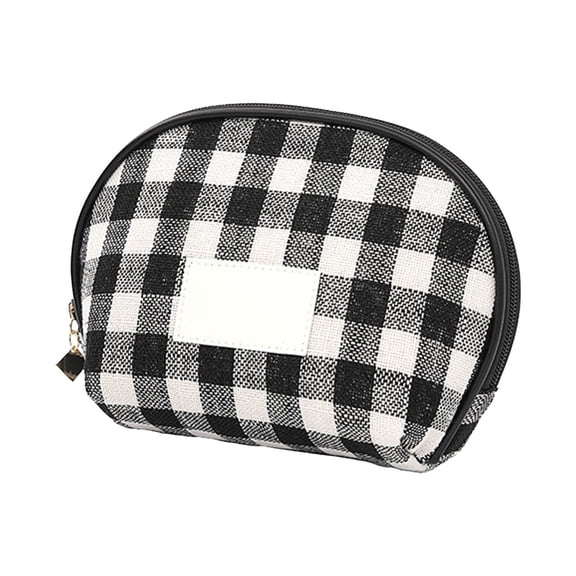 Stylish Mini Quilted Cosmetic Pouch Portable Women's Beauty Organizer Zippered Travel Makeup Bag