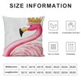 thumbnail image 5 of Patifu Flamingo Aesthetic Decorative Pillowcase Home Furnishing Short Plush Invisible Zipper Design Anti Wrinkle Anti Shrink Comfortable and Beautiful 18x18in, 5 of 5