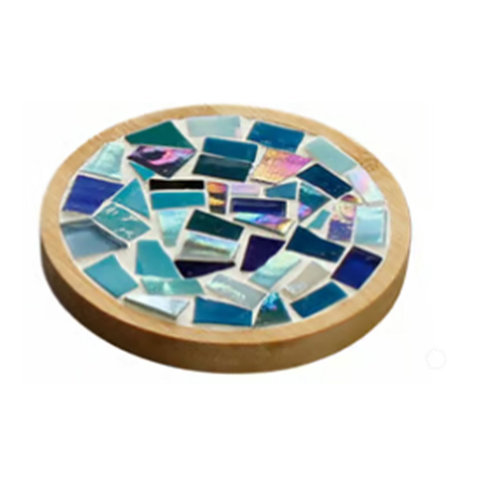 2 Sets DIY Mosaic Tile Kits for Adults - Mixed Color Glass Mosaic Crafts with 2 Wooden Coasters, Stained Glass Art Supplies for Beginners, Women & Kids - Home Decor & Handmade Gift Idea