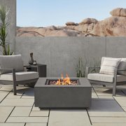 Real Flame Aegean 36 Square Steel Propane or Natural Gas Fire Pit Table in Weathered Slate