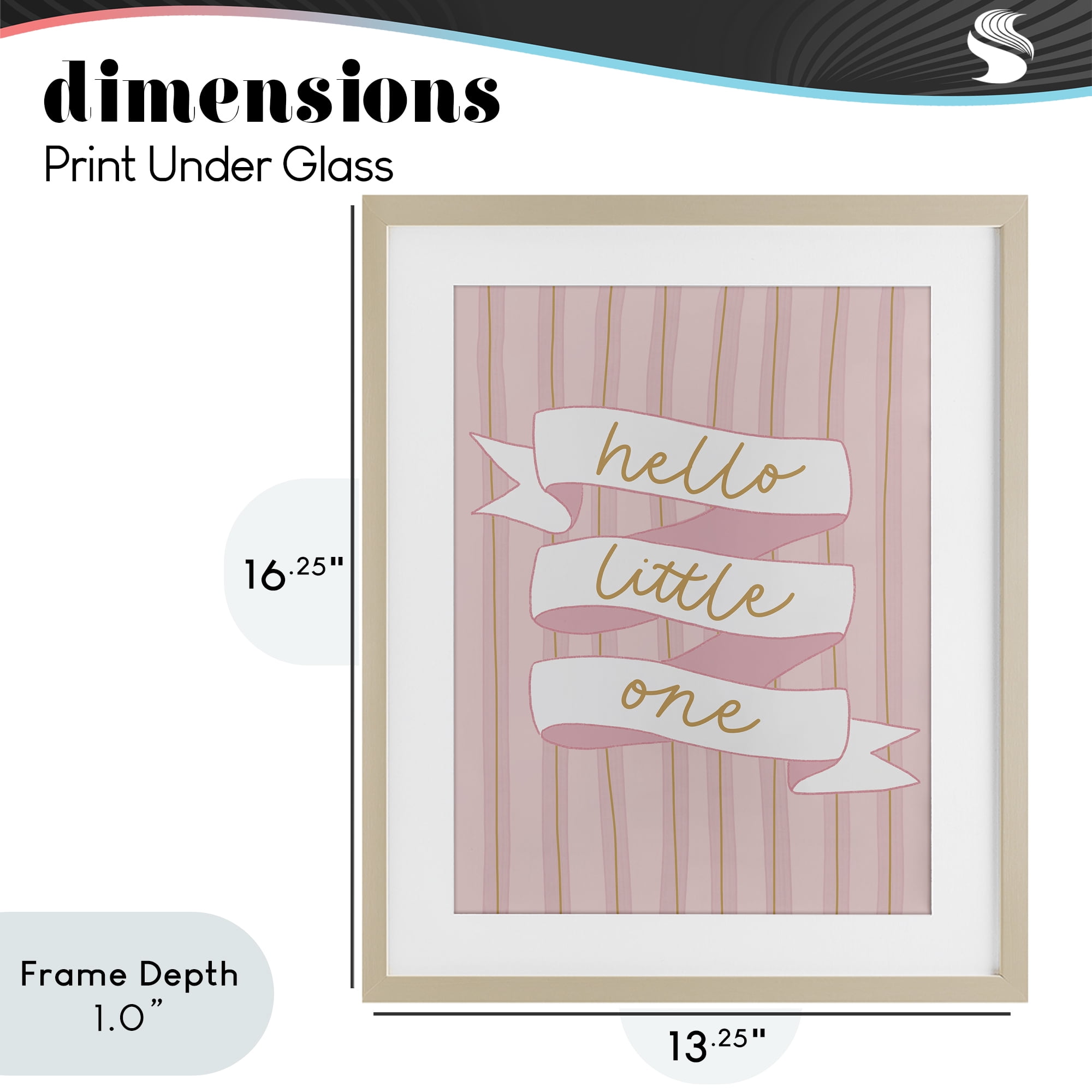 Stupell Industries Pink Hello Little One Birch Framed Print Under Glass, design by Amanda Houston