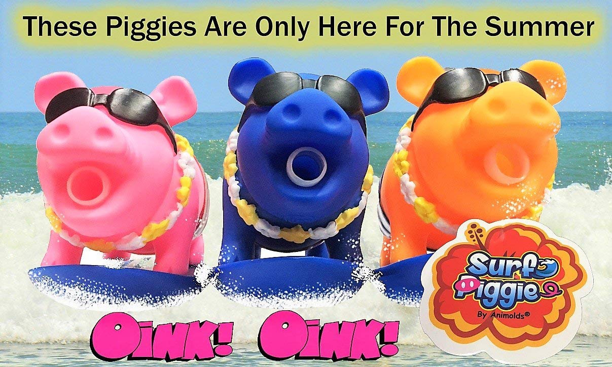 Surf Piggie The Surfing & Snorting Pig Stress Relief Squeeze Toy, Ideal Funny Novelty & Gag Gifts - The Perfect Sensory Toys for Kids or Prank Toy for The Office - By Animolds (12 Pack) - image 2 of 5