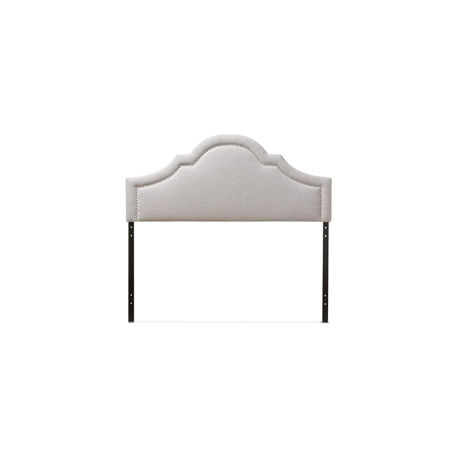 Eclectic Elegance Upholstered Headboard In Wall Mount, Stylish Nail Head Trim Design Headboard, Modern Upholstered Headboard