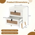 thumbnail image 3 of Spaco Modern End Table Bedside Table with 2 Rattan Decorated Drawers-White, End Table, 3 of 7
