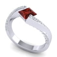 thumbnail image 2 of 1.20 Ct Beautiful Princess Cut Garnet Gemstone & Real Diamond (F-G/VS1) Bridal Ring for Women Solid 18K White Gold Size 8 by Diamond-Capitals, 2 of 8