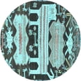 thumbnail image 1 of Ahgly Company Indoor Round Persian Light Blue Traditional Area Rugs, 5' Round, 1 of 4
