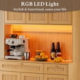thumbnail image 5 of FANRAL 70” Tall Pantry Cabinet with Charging Station & LED Light,Wide Fluted Kitchen Hutch with Microwave Stand,Drawers & Adjustable Shelves for Dining Room Kitchen,Natural Oak Pantry Cabinet, 5 of 7