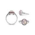 thumbnail image 3 of 1.00 Carat (Ctw) Morganite and Synthetic Pink Sapphires Ring in Sterling Silver for Women, 3 of 5