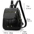 thumbnail image 2 of Backpack Mini Backpack PU Leather Ladies Rucksack Shoulder Bag Purses Backpack (Black), 2 of 6