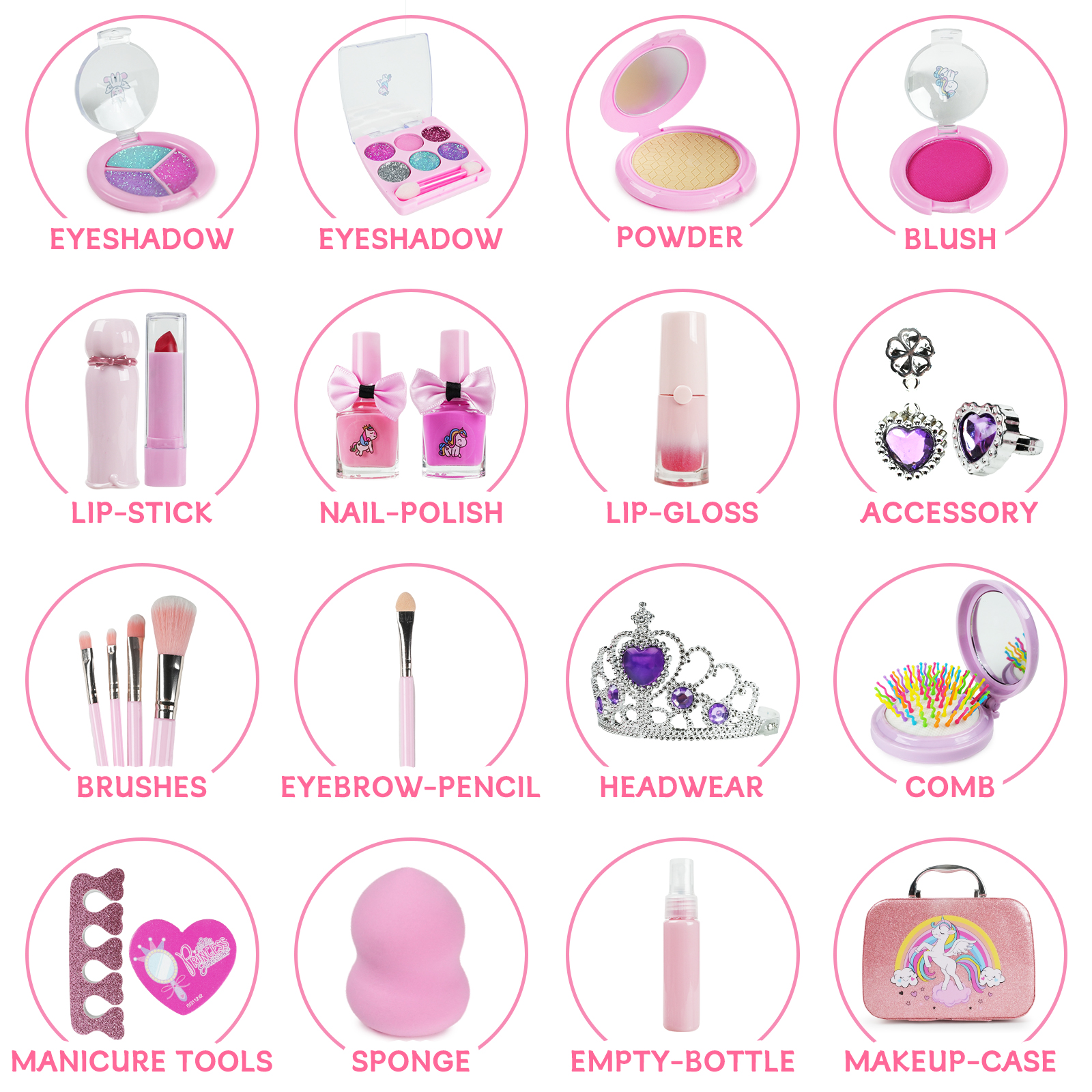 JBeeCtrl Kids Washable Makeup Set with Unicorn Case photo 6