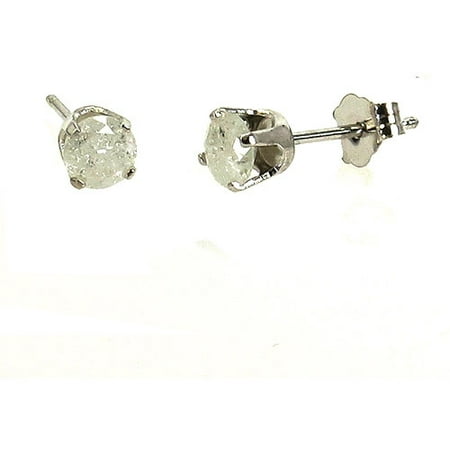 1/2 Carat T.W. Round Diamond 14kt White Gold Stud Earrings