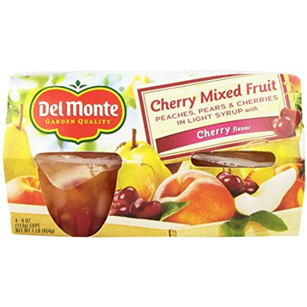 Del Monte Cups Cherry Mixed Fruit, 16 Count