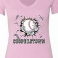 thumbnail image 4 of Inktastic Cooperstown Baseball Breakthrough Women's V-Neck T-Shirt, 4 of 5