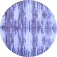 thumbnail image 1 of Ahgly Company Machine Washable Indoor Round Abstract Blue Contemporary Area Rugs, 4' Round, 1 of 4