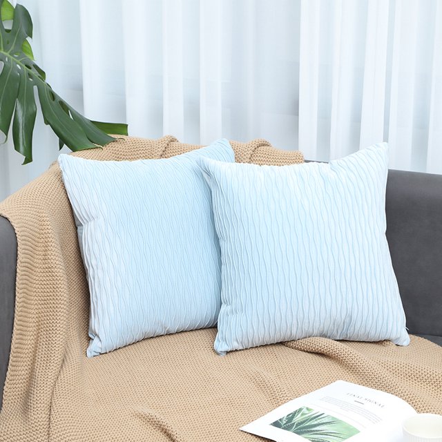 Juego de 2 fundas de almohada de terciopelo azul Sailing 30 × 50 cm