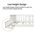 thumbnail image 7 of Twin Size Floor Bed for Toddlers and Kids, Solid Wood Montessori Floor Bed with Safety Fence Rail without Door, Durable Montessori Bed Frame with Sturdy Slats Support for Boys and Girls, Gray, 7 of 7