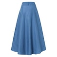 thumbnail image 4 of Maxi Skirts Spring Womens Belt Solid Color Fashionable And Versatile Skirt Women's Outdoor Vacation Style Elegant Long Skirt, 4 of 7