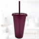 thumbnail image 4 of Color del estado de ánimo Botella de agua de plástico Taza de paja Material de grado alimenticio simple con tapa y para viajes en interiores vino tinto 710ml Baoblaze botella de cafe, 4 of 8