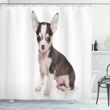 Chihuahua Shower Curtain I Love My Dog With A Paw Print And Photo Of Pet Fabric Bathroom Set With Hooks 69w X 75l Inches Long Dark Sand Brown Pale Grey Pale Grey Chihuahua Shower Curtain I Love My Dog With A Paw Print And Photo Of Pet Fabric Bathroom Set With Hooks 69w X 75l Inches Long Dark Sand Brown Pale Grey Pale Grey