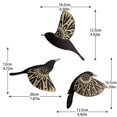 thumbnail image 5 of YIEMEEN 3pcs Wood Birds Hangings Simple Black Flying Birds Wall Decorations Indoor Outdoor Wall Ornament Handmade Unique Jewelry, 5 of 7
