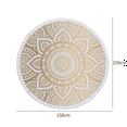 thumbnail image 6 of 2X Round Microfiber Mandala Beach Towel Indian Hippie Boho Beach Towel with Tassels Oversized Wrap Blanket Tapestry, 6 of 6
