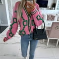 thumbnail image 6 of Women'S Spring Fall Chunky Knit Cardigan Sweaters Casual Open Front Button Up Winter Coats Outerwear Pink S, 6 of 10