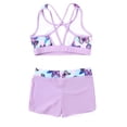 thumbnail image 5 of Alvivi Girls Rashguard Swimwear Crisis Cross Tank Top with Shorts 2 Piece Gymnastics Sports Swim Set Lavender 16, 5 of 7