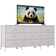 thumbnail image 1 of Mueble para TV con 9 Cajones de Tela, Organizador de Almacenaje para Sala, Estructura Metálica y Madera, Moderno, color blanco, 1 of 9